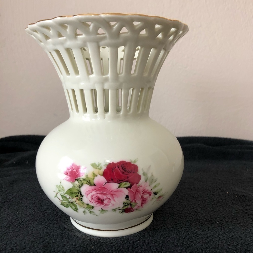 Formalities Ivory Lattice Vase by The Baum Bros.
